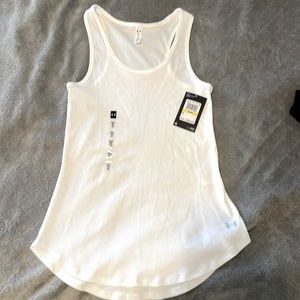 White Under Armour Heat Gear fitted tank top size Medium